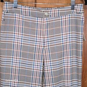 Anthropologie Plaid High Waisted Cropped Pants Women's Size 6 Multi‎ Color